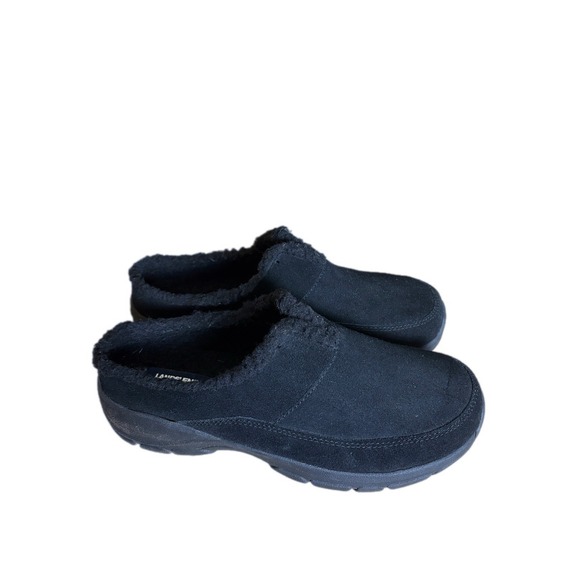 Lands' End Clogs Womens Size 9 Black Suede Slip On Comfort Shoes Mules Cozy Shoe - Picture 4 of 6